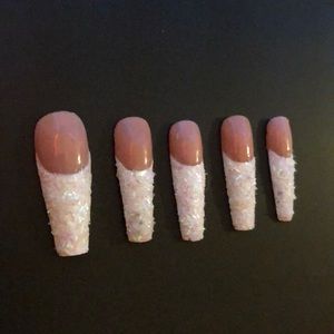 ❄️Frosted Tips❄️ French Press-On Nails HANDMADE